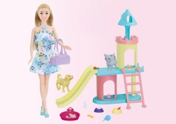 Κούκλα με ζωάκια 30 cm