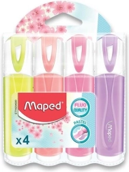 Παστέλ μαρκαδόροι υπογράμμισης MAPED Fluo Peps, σετ 4 τεμ.