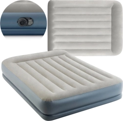 Φουσκωτό βελούδινο κρεβάτι INTEX Pillow Rest Mid-Rise, διπλό με ηλεκτρική αντλία 203 × 152 × 30 cm