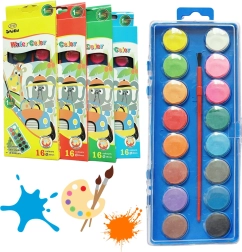 Σχολικές ακουαρέλες 16 χρωμάτων με πινέλο