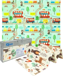 Humbi διπλής όψεως αναδιπλούμενο αφρώδες χαλάκι XPE 200 × 180 × 1 cm δάσος και δρομάκια