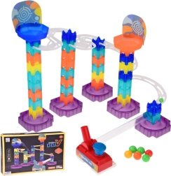 Χρωματιστή πίστα με μπίλιες Marble Run DIY με εκτοξευτή, 58 τεμάχια