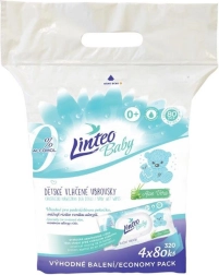Παιδικά υγρά μαντηλάκια Linteo Baby με αλόη βέρα, 4×80 τεμ.