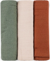 Σετ βαμβουκερών πανών μουσελίνας Petite&Mars Moussy botanic tones 68 × 68 cm (3 τεμ.)