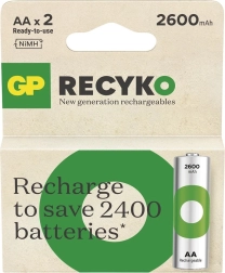 Επαναφορτιζόμενες μπαταρίες GP ReCyko AA Ni-MH 2600mAh 2 τεμ.