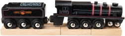 Ξύλινο αντίγραφο ατμομηχανής Bigjigs Rail Black 5