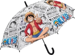 Παιδική αυτόματη ομπρέλα One Piece με σχέδιο του Luffy, 48,5 cm, μαύρη