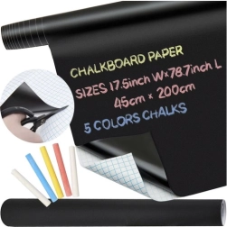 Αυτοκόλλητος πίνακας κιμωλίας XXL 45 × 200 cm με κιμωλίες