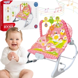 Woopie Baby ροζ δονητικό ρηλάξ με μπάρα παιχνιδιών