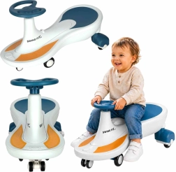 Παιδικό gravity ride-on Swing Fix S4 με τροχούς LED και μουσική – Μπλε-λευκό