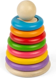 Bigjigs Toys ξύλινος πύργος στοίβαξης με σχήματα