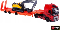 Bburago φορτηγό Volvo FH16 Globetrotter με εκσκαφέα Volvo EC220E 1:43