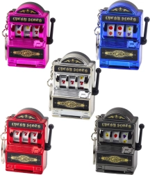 Μπρελόκ μίνι κουλοχέρης με υποδοχή, κινητό μοχλό, μίξη χρωμάτων