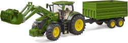 Τρακτέρ John Deere 7R με μετωπικό φορτωτή και ρυμουλκούμενο