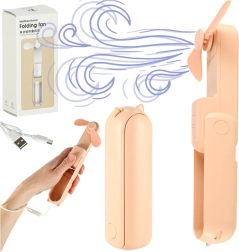 Μίνι αναδιπλούμενος επιτραπέζιος ανεμιστήρας USB ροζ