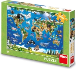 Παζλ Dino χάρτης ζώων – 100 XL κομμάτια
