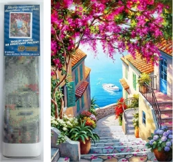 Ζωγραφική με διαμαντάκια Σκαλιά πάνω από τη θάλασσα 30 × 40 cm