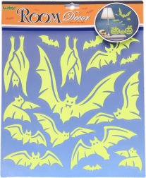 Φωσφορίζοντα αυτοκόλλητα τοίχου Νυχτερίδες Halloween 38 × 31 cm