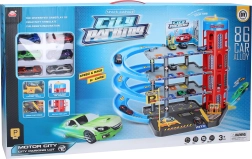 Σταθμός στάθμευσης με 6 μεταλλικά αυτοκινητάκια 55 × 40 × 44 cm