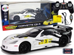 RC αυτοκίνητο CORVETTE C6.R 1:18 λευκό με φώτα 2.4 GHz