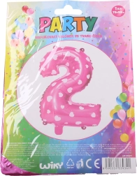 Φουσκωτό μπαλόνι αριθμός 1 με καρδούλες – Ροζ