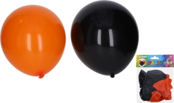 Μπαλόνια 30 cm – σετ 10 τμχ Halloween (μαύρα και πορτοκαλί)