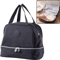 Θερμική Τσάντα Φαγητού με Ρυθμιζόμενο Ιμάντα Μαύρη 27cm