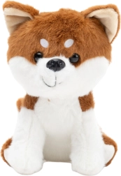 Λούτρινος σκύλος Shiba Inu καφέ-λευκός 20 εκ.