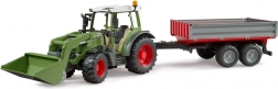 Bruder τρακτέρ Fendt Vario 211 με εμπρόσθιο φορτωτή και ανατρεπόμενο ρυμουλκούμενο 1:16