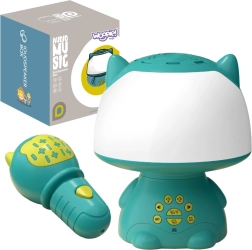 Woopie πολυλειτουργικό RGB φωτάκι με ηχείο Bluetooth, καραόκε και αλλοιωτή φωνής – τυρκουάζ