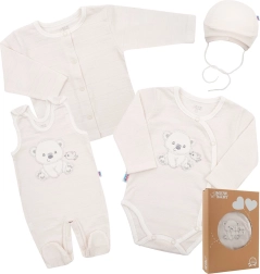Σετ για νεογέννητο New Baby Sweet Bear, μπεζ, 4 τεμαχίων, μέγεθος 62