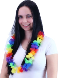 Κολιέ Χαβάη πολύχρωμα λουλούδια