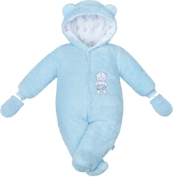 Χειμερινή βρεφική ολόσωμη φόρμα New Baby Nice Bear μπλε