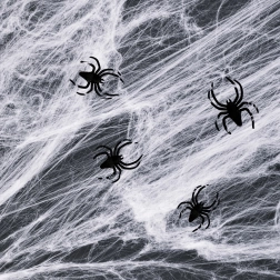 Λευκός ιστός αράχνης για το Halloween με αράχνες