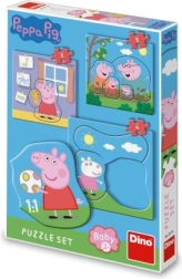 Σετ παζλ Peppa Pig: Οικογένεια 3–5 κομματιών για νήπια