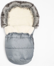 Χειμερινός σάκος καροτσιού με μαλλί New Baby Lux Wool, γραφίτης