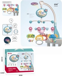 Μουσικό μόμπιλε για κρεβατάκι με ζωάκια, μπλε