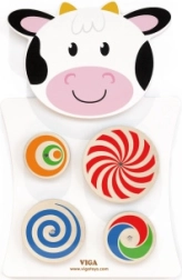 Viga ξύλινος πίνακας δραστηριοτήτων αγελαδίτσα montessori fsc