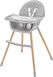 Καρεκλάκι φαγητού Baby Mix 2v1 με ξύλινα πόδια και αφαιρούμενο δισκάκι