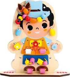 Bino διασκεδαστικό ντύσιμο – ξύλινο παιχνίδι περασμάτων για παιδιά