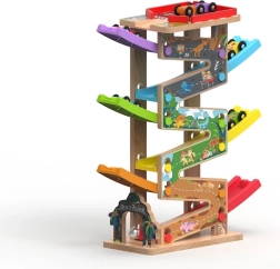 Μεγάλη ξύλινη αγωνιστική πίστα με 6 ράμπες για παιδιά