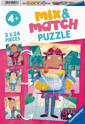 Παζλ Mix & Match: τα αγαπημένα μου επαγγέλματα 3×24 κομμάτια