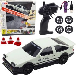 Τηλεκατευθυνόμενο αγωνιστικό αυτοκίνητο 4WD με ανταλλάξιμους τροχούς λευκό