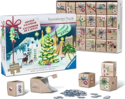 Ημερολόγιο Advent παζλ RAVENSBURGER – Χριστούγεννα σε όλο τον κόσμο, 24×54 κομμάτια
