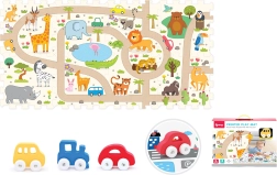 Μαλακά δομικά τουβλάκια με σαφάρι αυτοκινητάκι – σετ 8 τεμ.