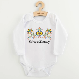 Παιδικό κορμάκι με στάμπα NEW BABY λαϊκό μοτίβο Šohaj από τη Μοραβία