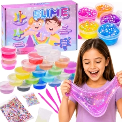 Σετ για δημιουργία slime (γλίτσας) – 24 χρώματα και αξεσουάρ