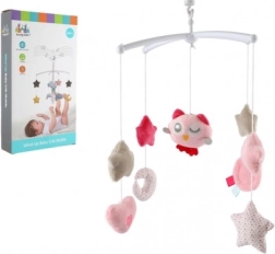 Μουσικό μόμπιλε κούνιας με κουκουβάγια – κουρδιστό μουσικό κινητό, ροζ