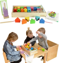 Μεγάλο ξύλινο σετ περασμάτων Montessori Masterkidz