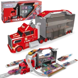 Woopie πυροσβεστικό φορτηγό με γκαράζ και αγωνιστική πίστα